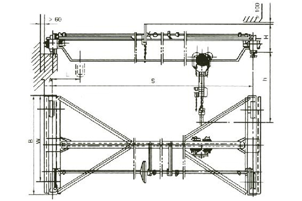 Manual Single Girder Overhead Crane 