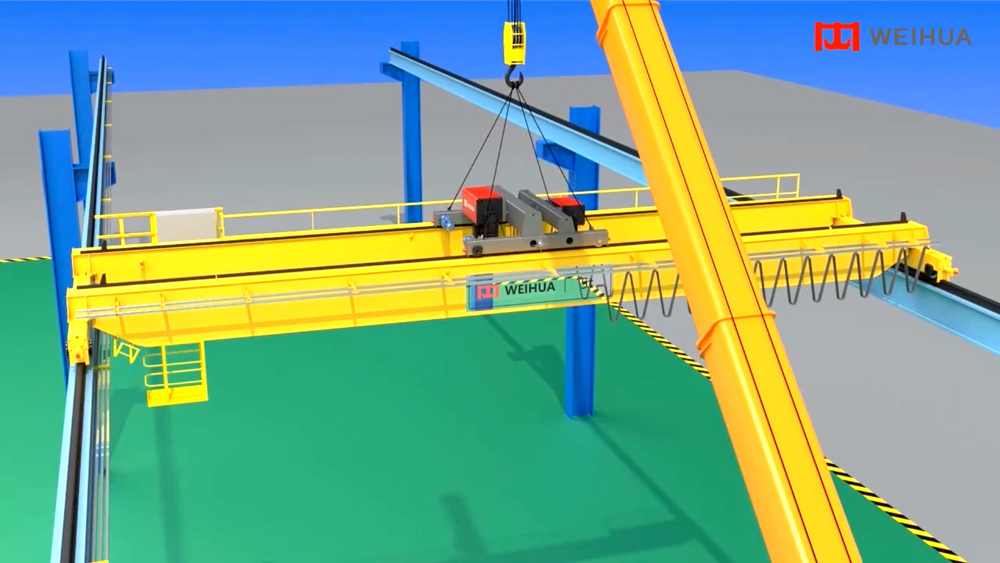 overhead-crane-with-double-rail-trolley-hoist-installation