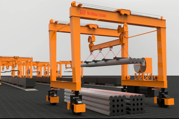 Rubber-Tire-Gantry-Crane-for-Steel-Pipe-Handling