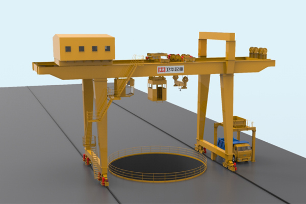 Gantry Crane with Lift Height 658m for Vertical Shaft Construction